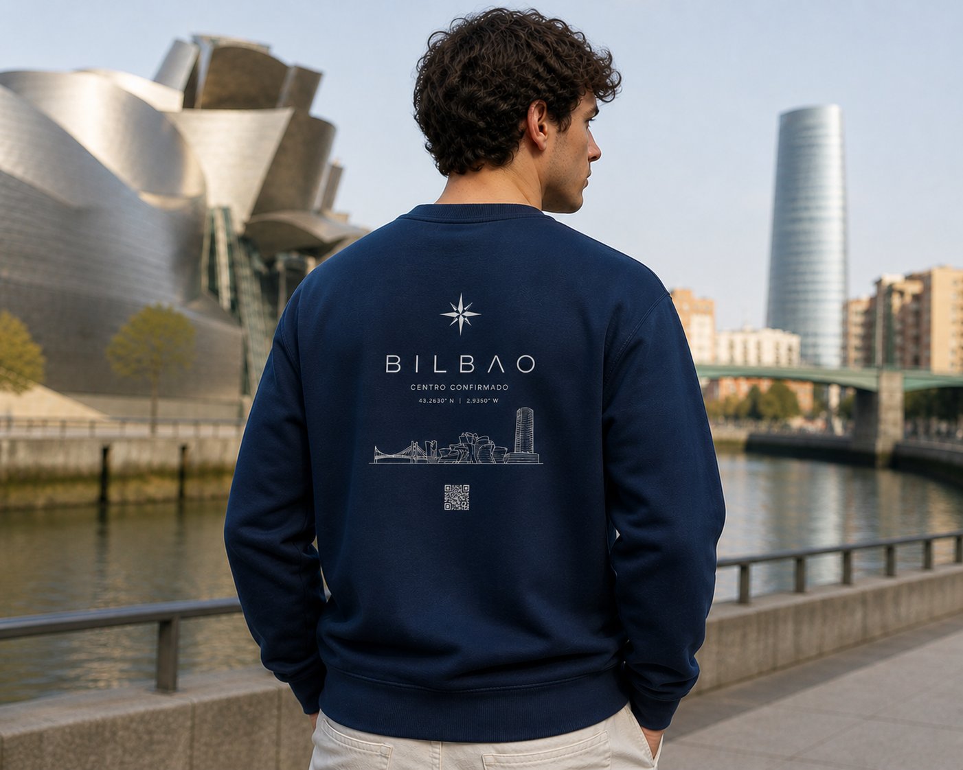 Sudadera Bilbao Center of Universe en azul Bilbao